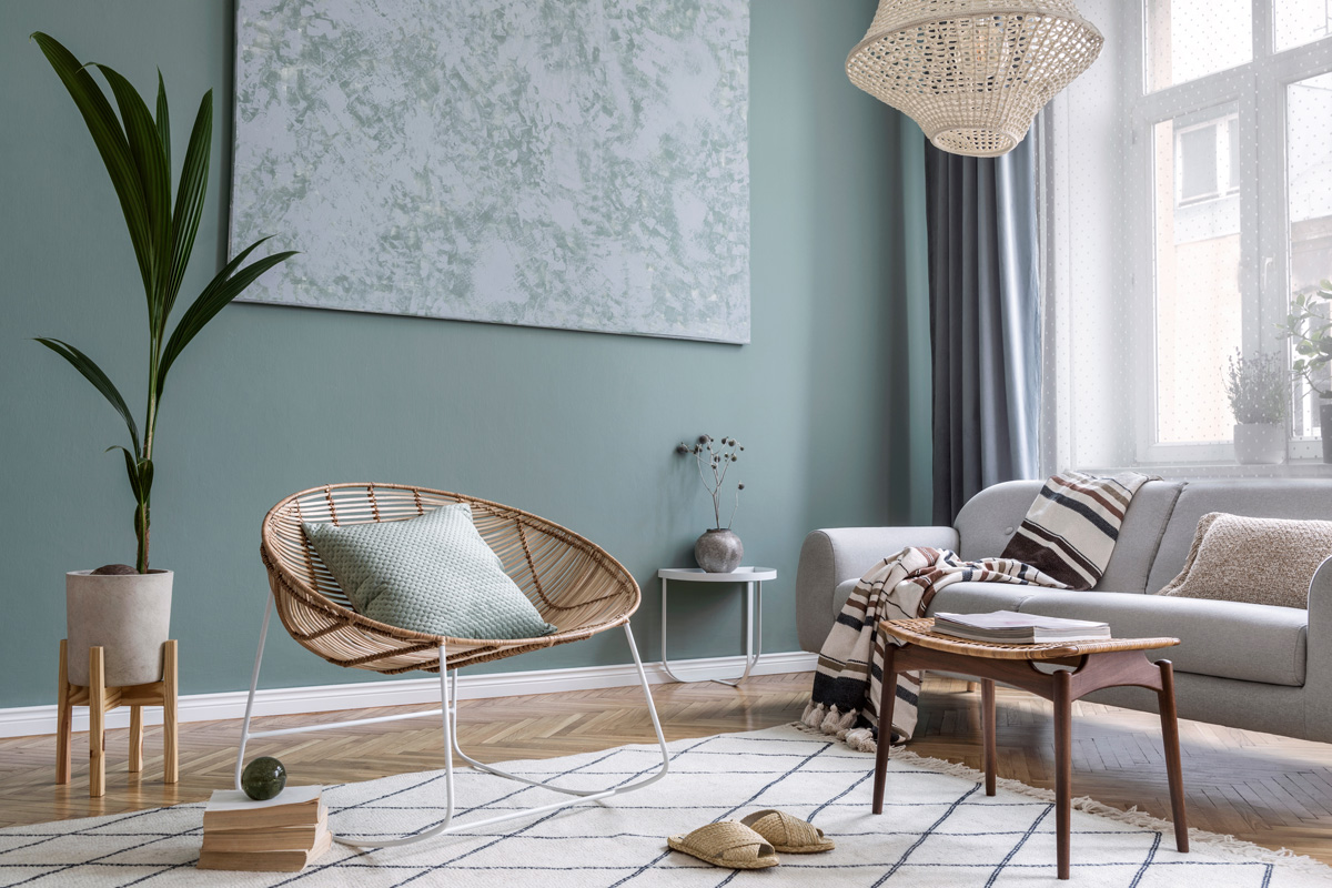 Furniture with pastel colors, mint green