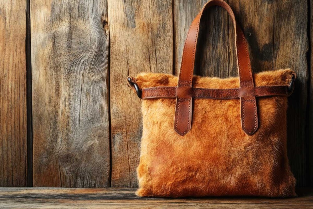 borsa in ecopelliccia con manici borsa in ecopelliccia con manici