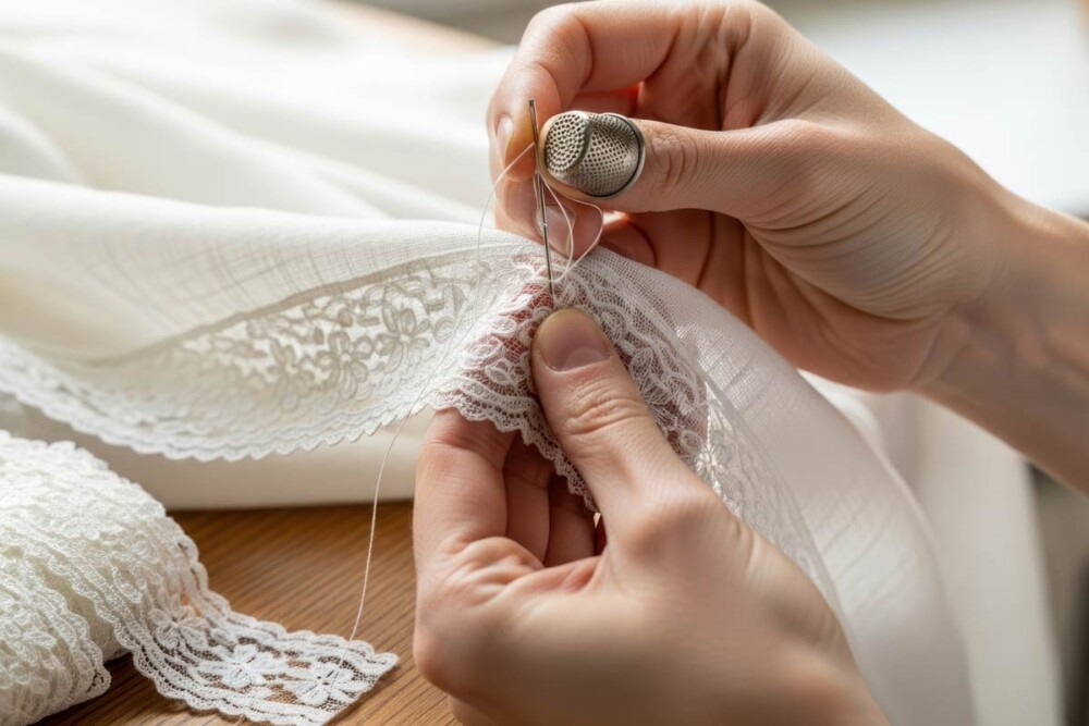 sew lace on dress sew lace on dress