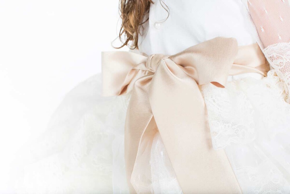 abito prima comunione in raso